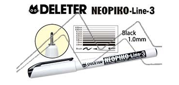 DELETER NEOPIKO LINE-3 ROTULADOR CALIBRADO NEGRO 1.0 MM