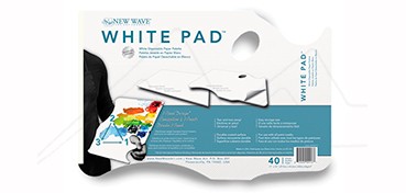 NEW WAVE WHITE PAD ERGONOMIC HAND HELD PAPER PALETTE - PALETA DE PAPEL BLANCO 40 HOJAS