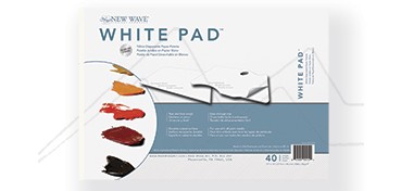 NEW WAVE WHITE PAD RECTANGULAR PAPER PALETTE - PALETA DE PAPEL BLANCO 40 HOJAS