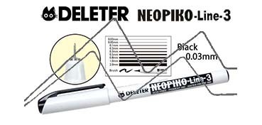 DELETER NEOPIKO LINE-3 ROTULADOR CALIBRADO NEGRO 0.03 MM