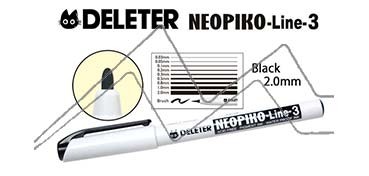 DELETER NEOPIKO LINE-3 ROTULADOR CALIBRADO NEGRO 2.0 MM