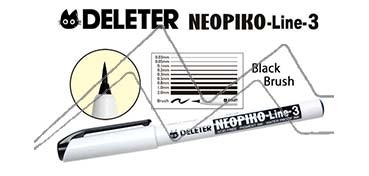 DELETER NEOPIKO LINE-3 ROTULADOR CALIBRADO NEGRO PUNTA DE PINCEL