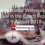 APPRECIATION AWARD PARA ARTEMIRANDA EN EL 1st INTERNATIONAL WATERCOLOR FESTIVAL. IWS REPÚBLICA CHECA, PRAGA 2018.