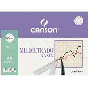 MINIPACK PAPEL CANSON GUARRO MILIMETRADO BASIK 100 G