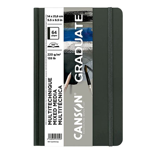 CANSON GRADUATE CUADERNO MIX MEDIA OCRE - GRIS 220 G