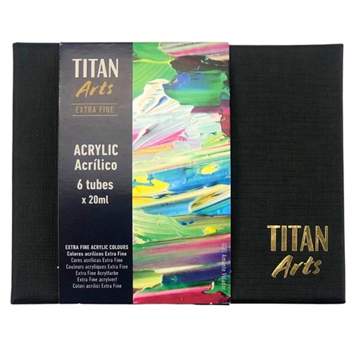 TITAN ARTS SET ACRÍLICO EXTRA FINE PRIMARY 6 X 20 ML