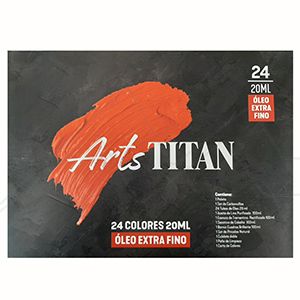 TITAN ARTS MALETÍN DE MADERA CON 24 TUBOS ÓLEO EXTRAFINO 20 ML + ACCESORIOS
