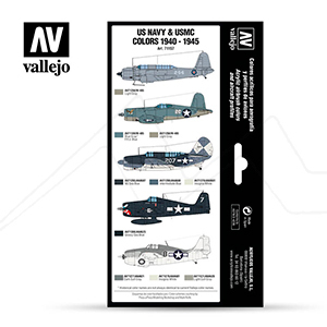 VALLEJO MODEL AIR SET US NAVY & USMC COLORS 1940-1945 Nº 71.157