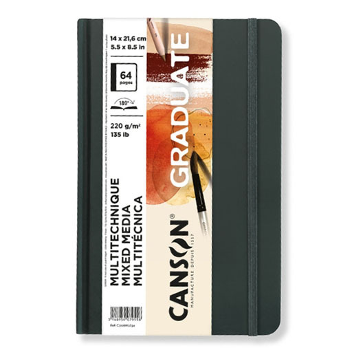 CANSON GRADUATE CUADERNO MIX MEDIA OCRE - GRIS 220 G