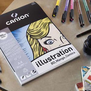 CANSON ILLUSTRATION - Bloc de dibujo para ilustración, cómic y manga